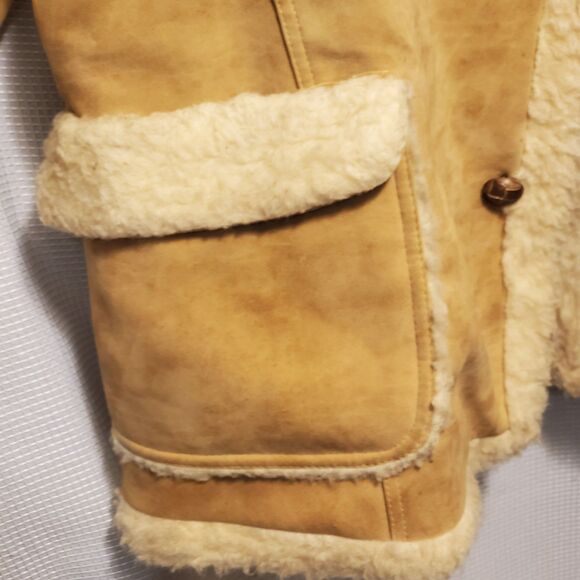 Vtg 70s Fingerhut Fashions Rancher Trucker Shearling Sherpa Coat sz XL 44 USA - Picture 5 of 9